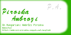 piroska ambrozi business card